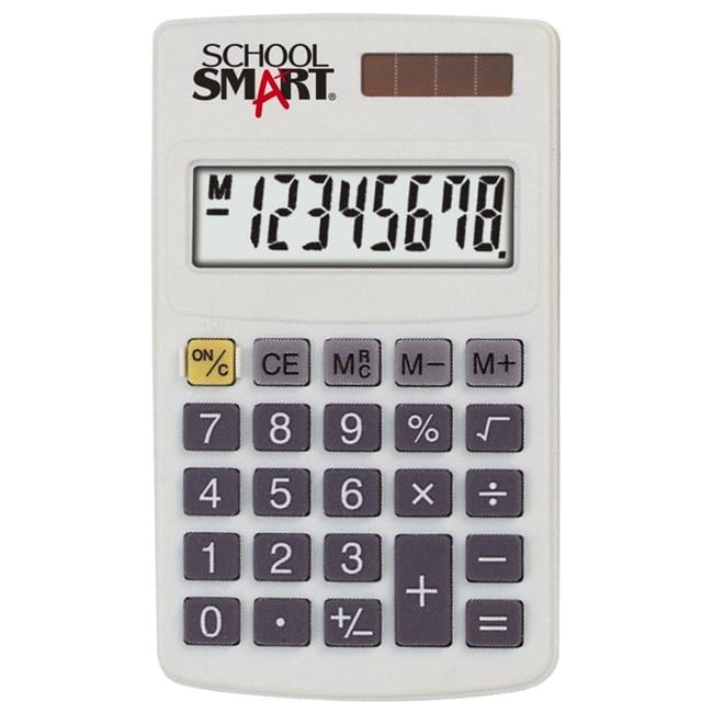 School Smart Hand Held Pocket Calculator, Various Colors