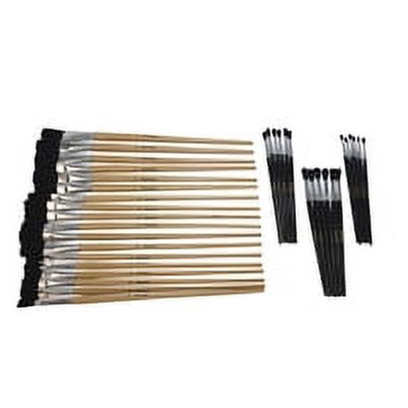 School Smart Intermediate Paint Brush Assortment, Set of 36