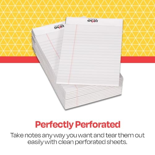 School Smart Junior Legal Pad, 5 x 8 Inches, 50 Sheets Each, White