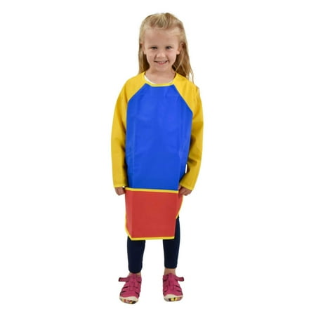 School Smart Full Protection Vinyl Smock, 3 to 6 Years, Multiple Colors