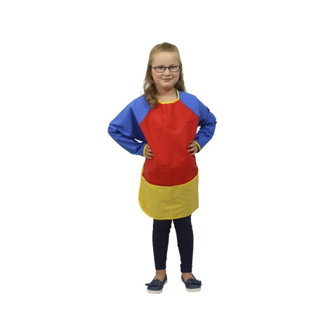 School Smart Full Protection Vinyl Smock, 6 to 8 Years, Multiple Colors