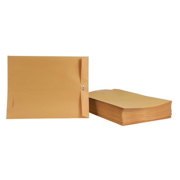School Smart Kraft Envelope with Clasp, 12 x 15-1/2 Inches, Pack of 100