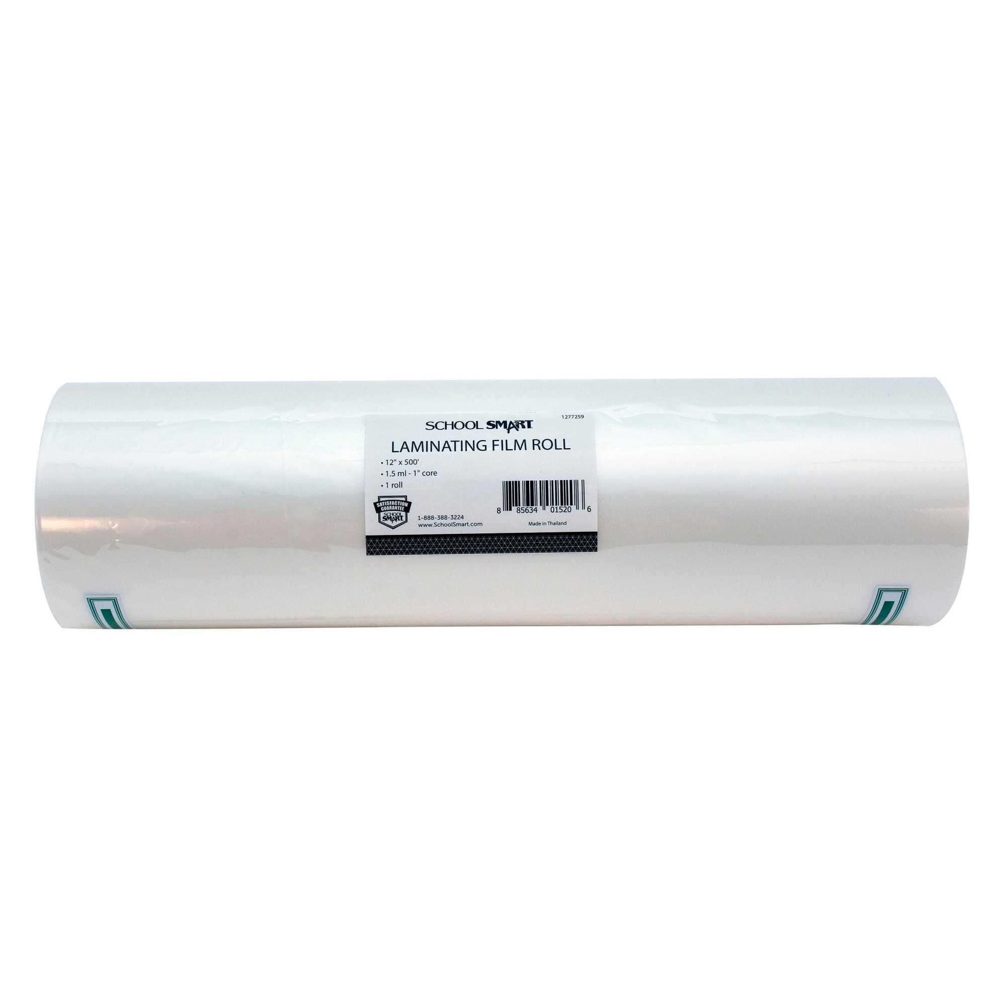 School Smart Laminating Film Roll, 12 Inches x 500 Feet, 1.5 mil Thick