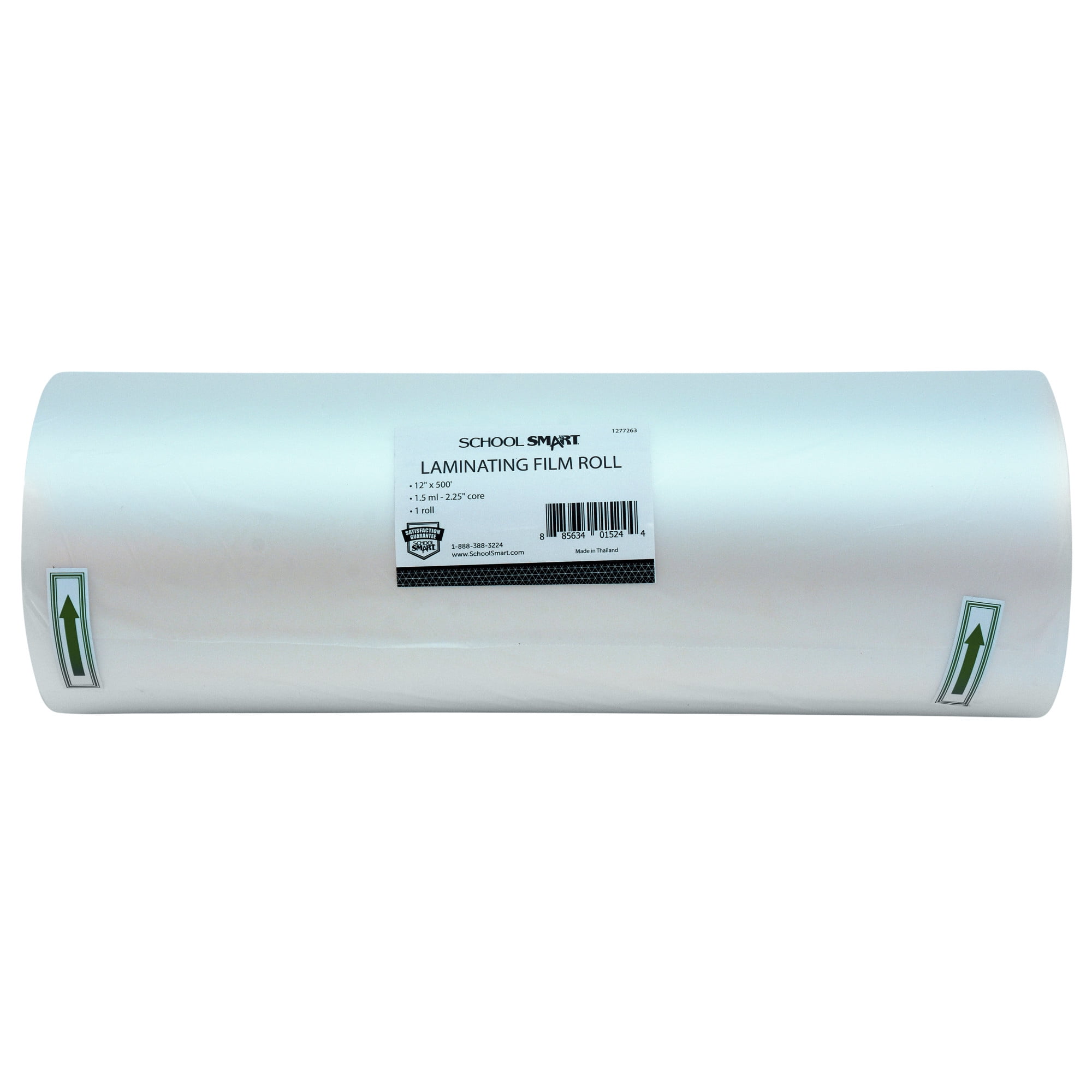 School Smart Laminating Film Roll, 12 Inches x 500 Feet, 1.5 mil Thick