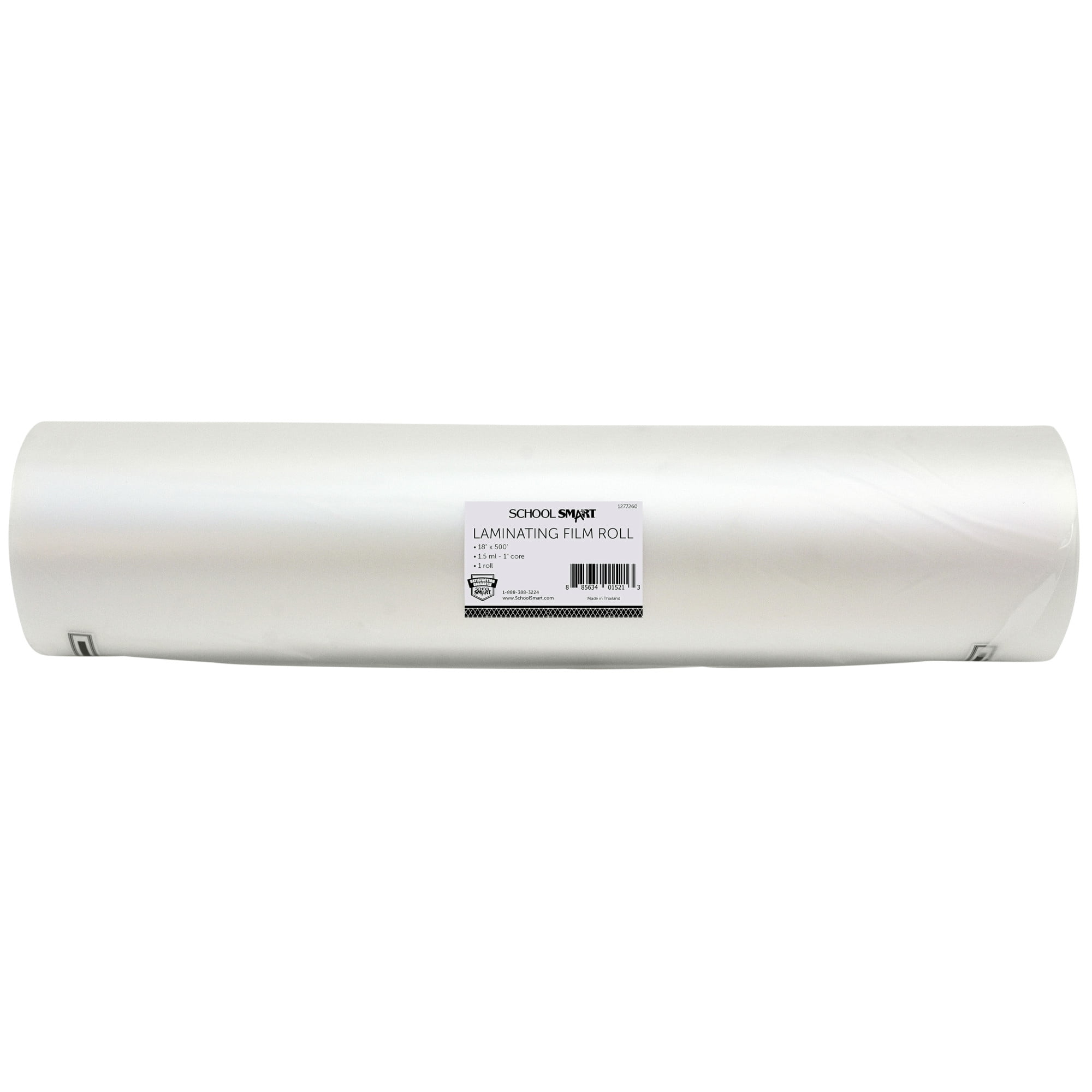 School Smart Laminating Film Roll, 18 Inches x 500 Feet, 1.5 Mil Thick