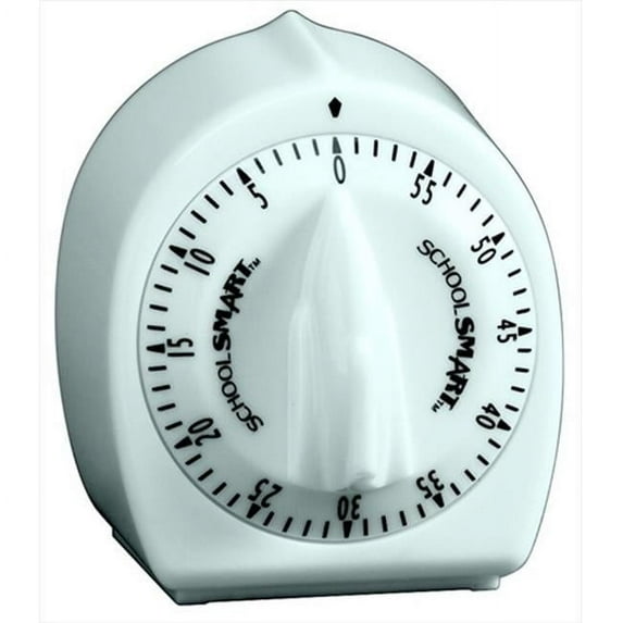 School Smart Large Minute Timer- 1 - 60 Min- 3-3 & 8 In H x 3 In. -White