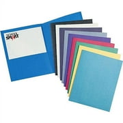 School Smart Leatherette 2-Pocket Folder, 9" x 12", Pack of 25