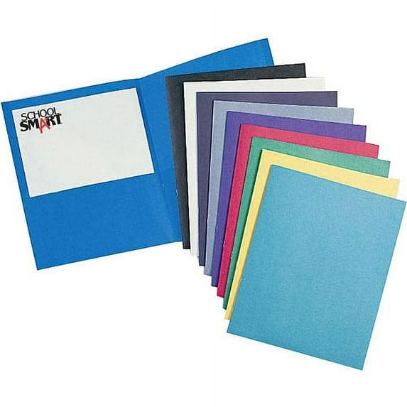 School Smart Leatherette 2-Pocket Folder, 9" x 12", Pack of 25