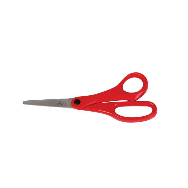School Smart Lightweight Straight Handle Scissors, 5 Inches, Red