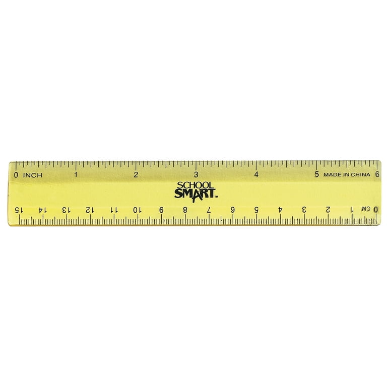 School Smart 1565401 6 in. Plastic Ruler Flexible, Clear - Pack of 12