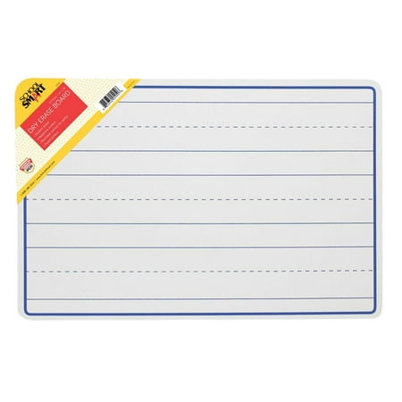 School Smart Dry Erase Pupil Boards, Ruled, 12 x 18 Inches, White, Pack of 10