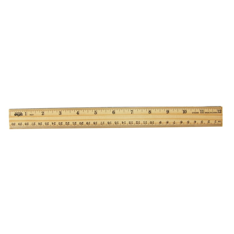 School Smart Double Beveled Wood Ruler in Thick