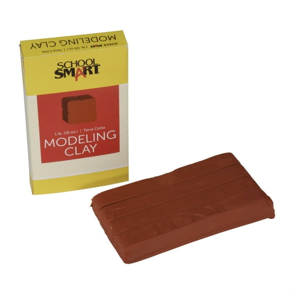 School Smart Modeling Clay, 1 Pound, Terra Cotta
