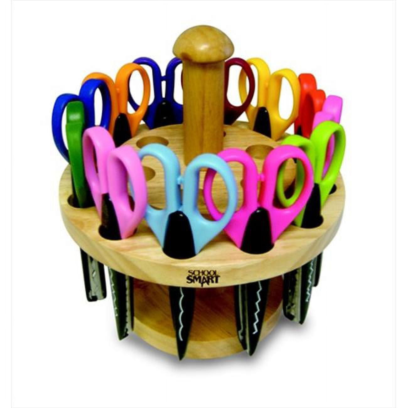 School Smart  Paper Edger Scissor Set With Oak Stand- Set - 12