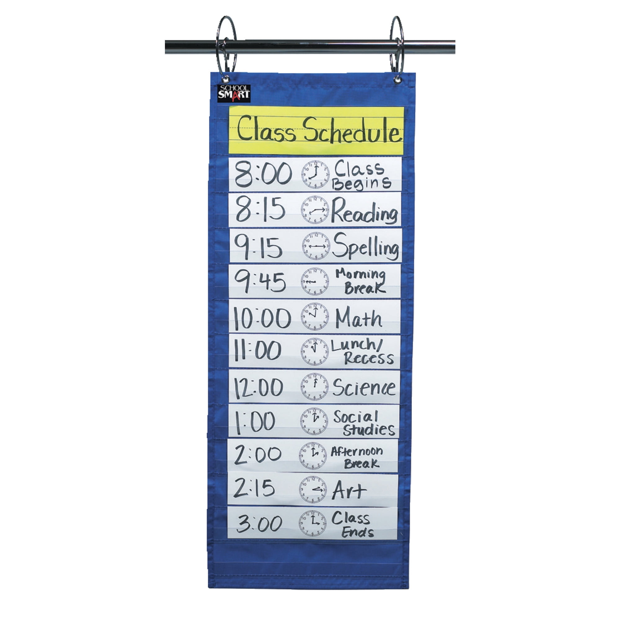 School Smart Pocket Chart with 14 Pockets, 33 x 121/2 Inches, Blue