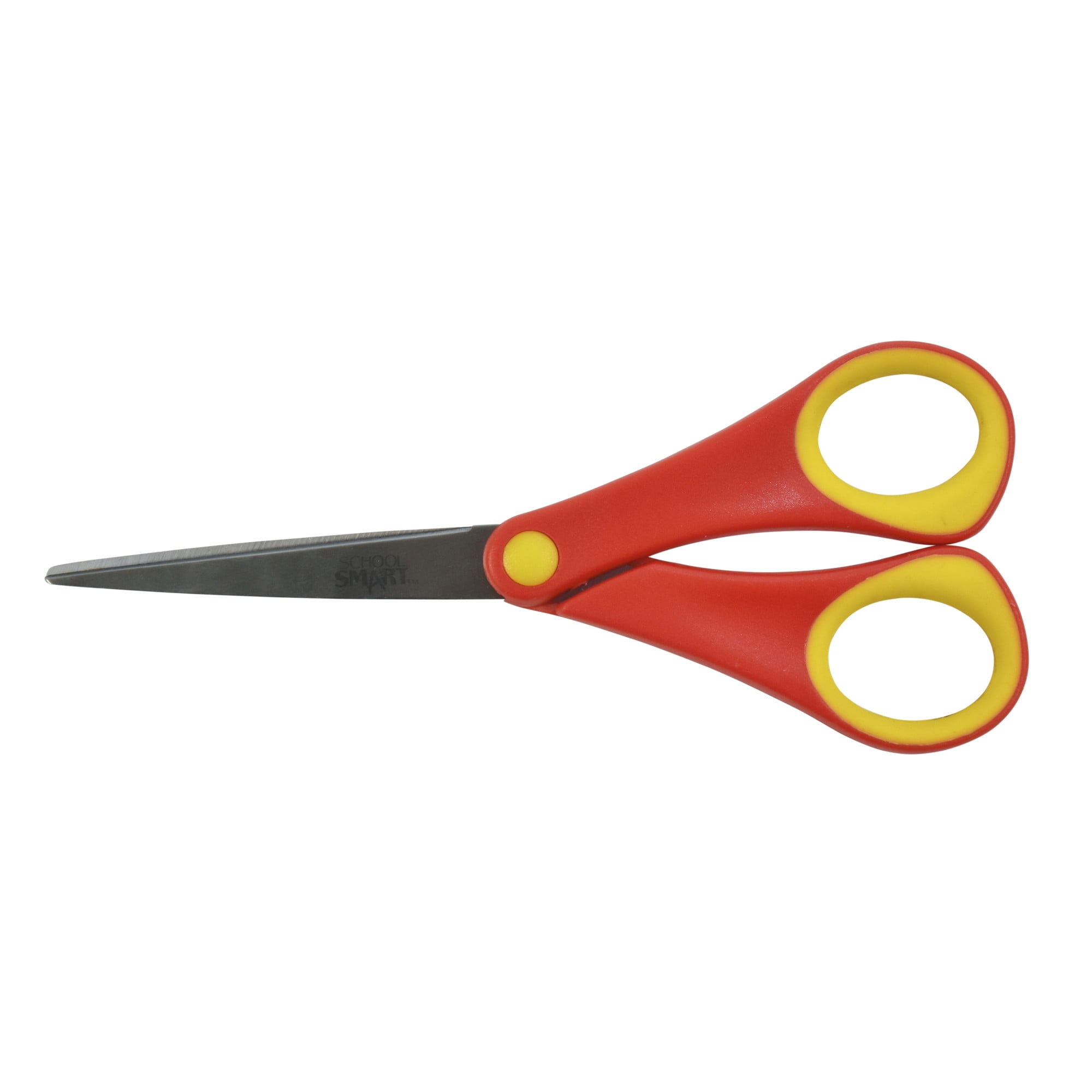 School Smart Value Light-Weight Scissors, 8 Inches, Bent Handle, Red
