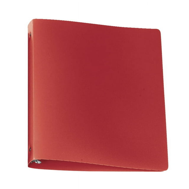 School Smart Poly Binder, 1 Inch Round Ring, Red