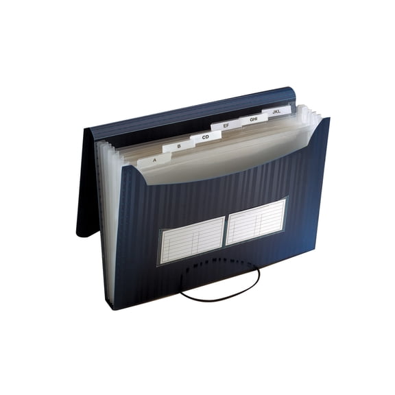 School Smart Poly Expanding File, 7 Pockets, Black