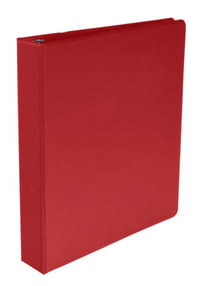 School Smart Polypropylene Round Ring Binder, 1-1/2 Inch, Red