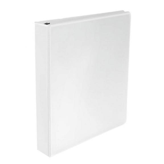 School Smart Polypropylene Round Ring Binder, 1-1/2 Inch, White