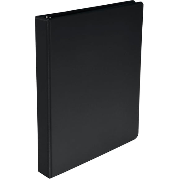 School Smart Round Ring Binder, Polypropylene, 1 Inch, Black