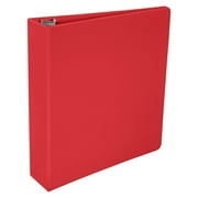 School Smart Round Ring Binder, Polypropylene, 2 Inches, Red