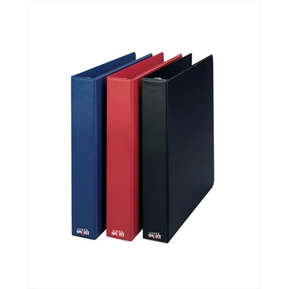 School Smart 086379 3 In. Vinyl Round Ring Binder- Red