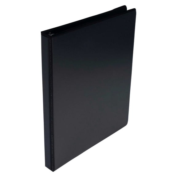 school smart polypropylene round ring view binder, 1/2 inch, black