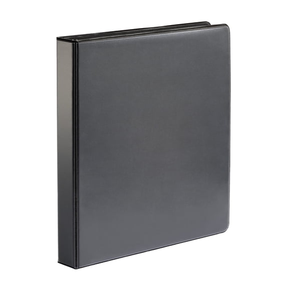 School Smart Polypropylene Round Ring View Binder, 1 Inch, Black