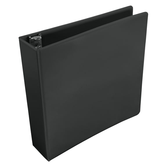 School Smart Polypropylene Round Ring View Binder, Multiple Sizes, Black