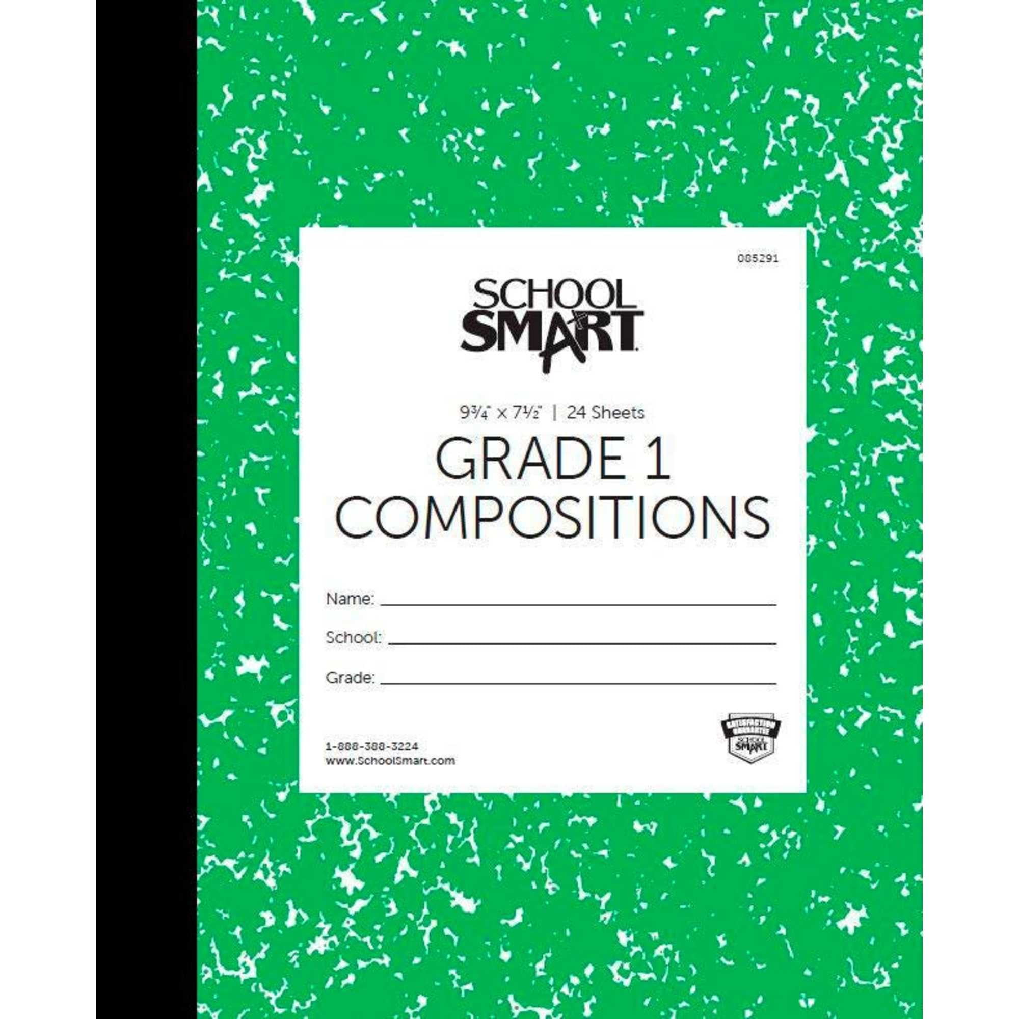 School Smart SkipALine Ruled Composition Book, Grade 1, Green, 24