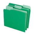 thumbnail image 1 of School Smart Mediumweight Stock 1/3 Cut Heavy Duty 2-Tone Reversible File Folder, Letter, 3/4 in Expansion, Green, Pack of 100, 1 of 1