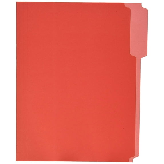 School Smart Mediumweight Stock 1/3 Cut 2-Tone Reversible File Folder, Letter, 3/4 in Expansion, Red, Pack of 100