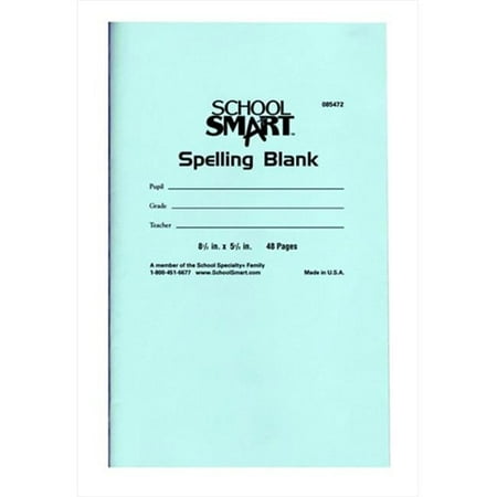 School Smart Spelling Blank Book, 5-1/2 x 8-1/2 Inches, 48 Pages, Pack of 24