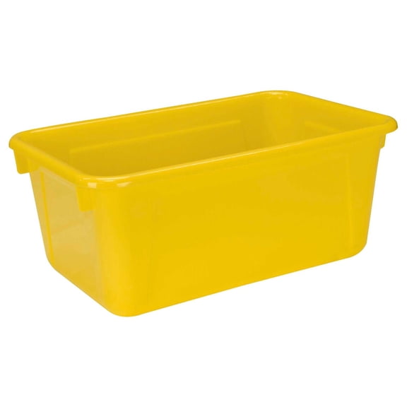 School Smart Tote Tray, 12 x 8 x 5 in, Yellow