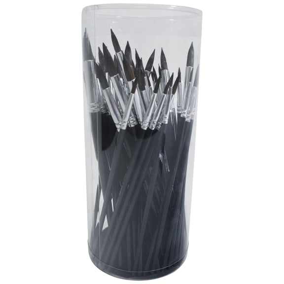 Synthetic Watercolor Paint Brushes, Assorted Sizes, Set of 72