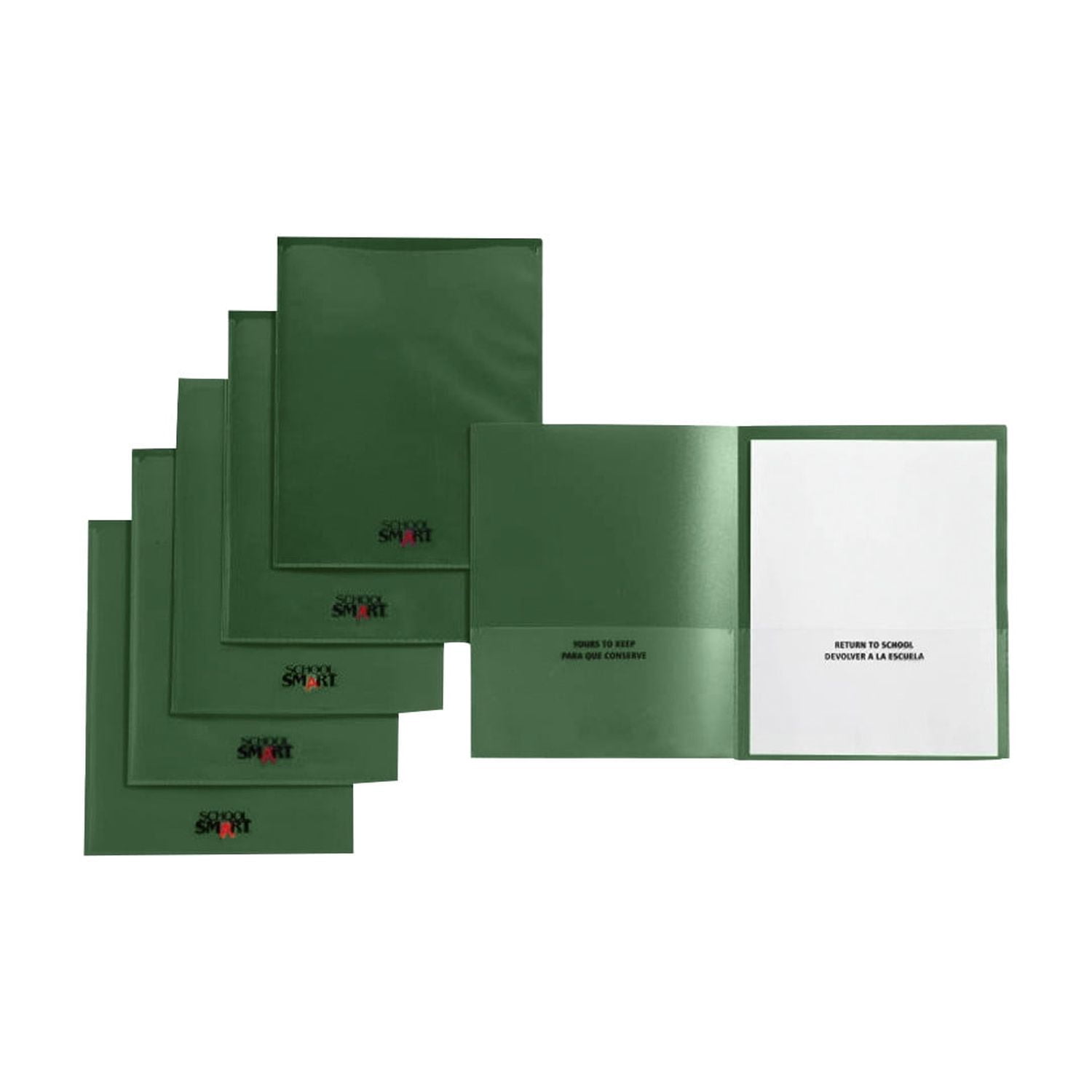School Smart 1540642 Take Home Heavy-Duty Folder, Green - Pack of 24