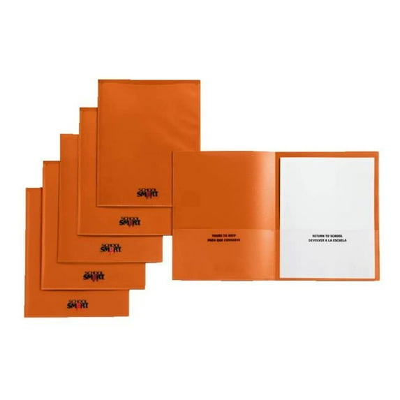 School Smart Take Home Heavy-Duty Folder, Orange, Pack of 24