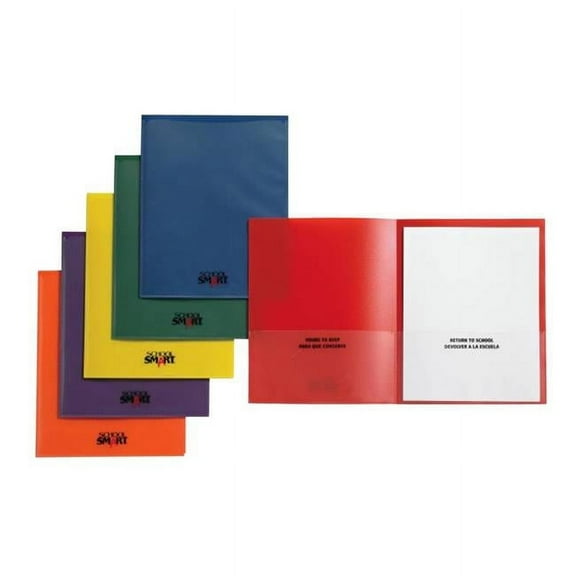 School Smart  Take Home Heavy-Duty Folder, Assorted - Set of 24