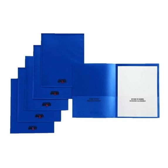 School Smart Take Home Heavy-Duty Folder, Blue - Pack of 24