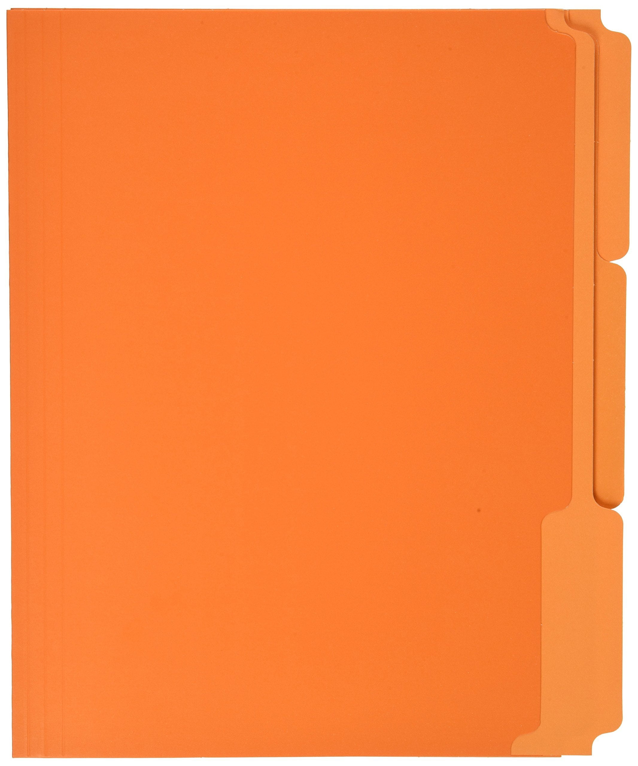 School Smart Two Tone Reversible 1/3 Cut File Folders - Letter Size - Pack of 100 - Orange