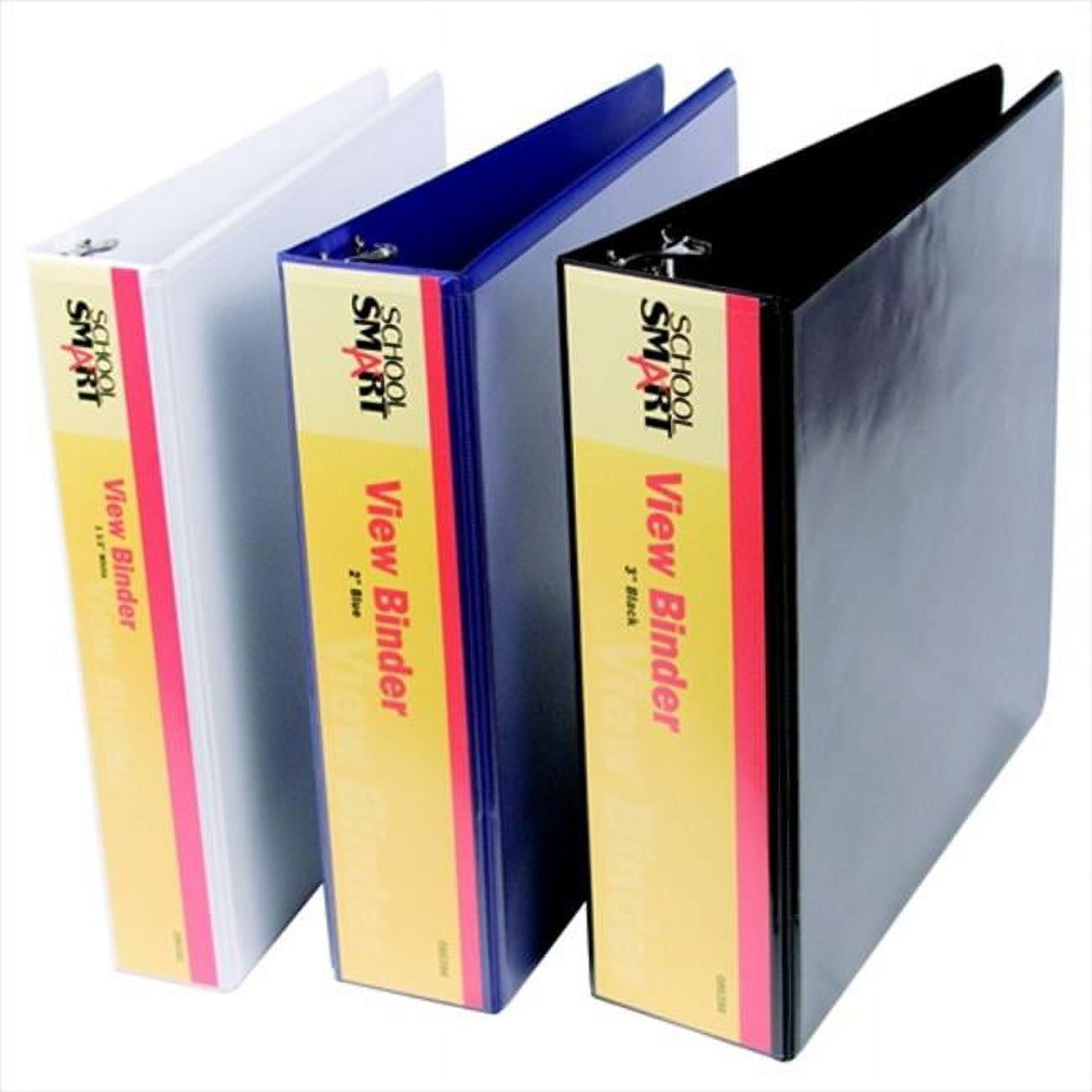 School Smart Vinyl General Purpose Round Ring View Binder, 1.5 In, White