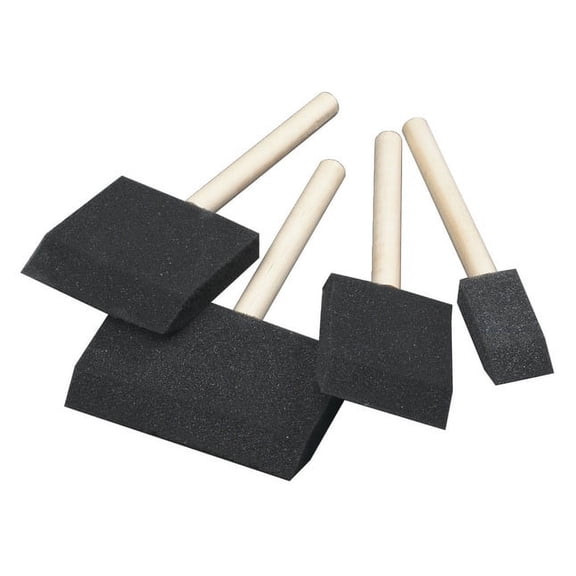School Smart Wedge Foam Paint Brush Set, Assorted Size, Set of 48