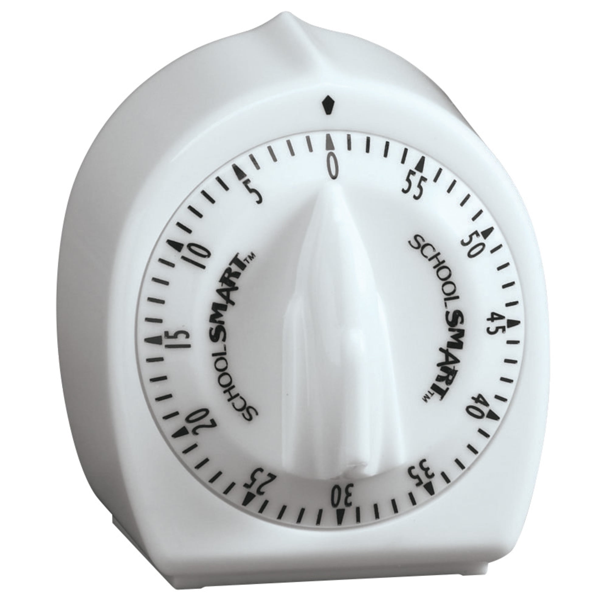 School Smart Wind Up Timer, 60 Minutes, White