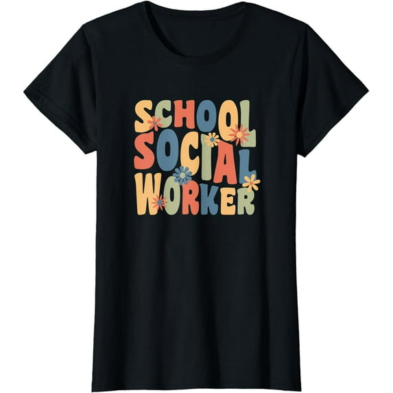 School Social Worker Groovy Retro 70s T-Shirt