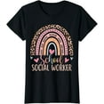 thumbnail image 1 of School Social Worker Rainbow Leopard Print Funny Social Work T-Shirt, 1 of 4
