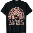 thumbnail image 1 of School Social Worker Rainbow Leopard Print Funny Social Work T-Shirt, 1 of 4