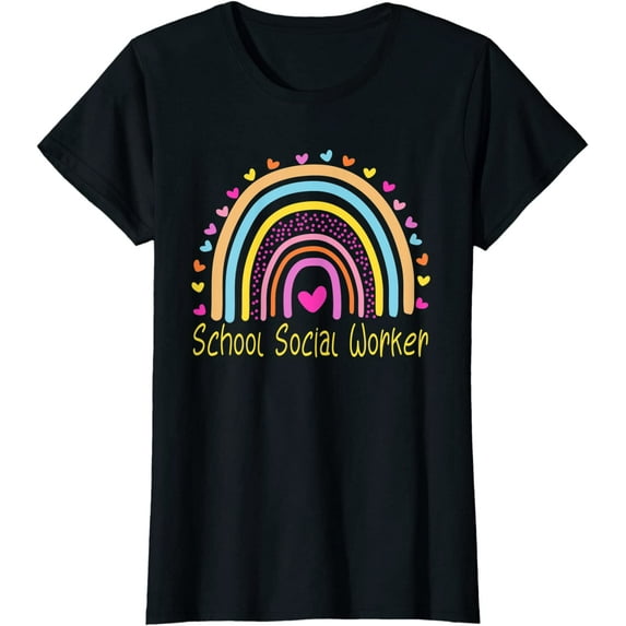 School Social Worker Rainbow T-Shirt