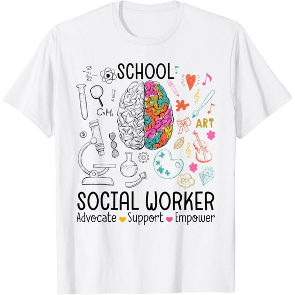 School Social Worker Shirt MSW Appreciation Social Work T-Shirt mens t shirt，white，women，funny，misfits，men，journey