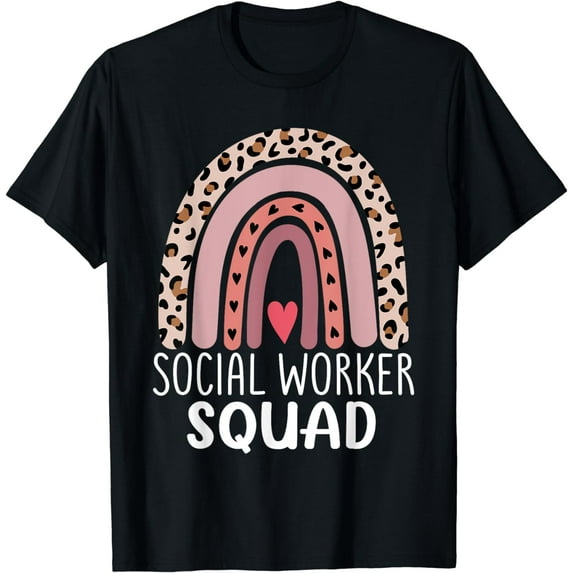 School Social Worker Squad Rainbow Funny Social Worker T-Shirt